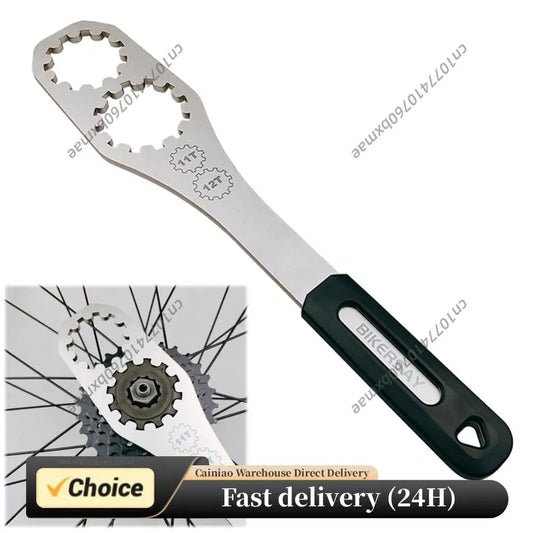 Flywheel Fixed Wrench Stainless Steel Bicycle Freewheel Repair Tool 11T/12T Bicycle Wrench Bike Maintenance Accessories Peaceful Pleasures Health and Wellness