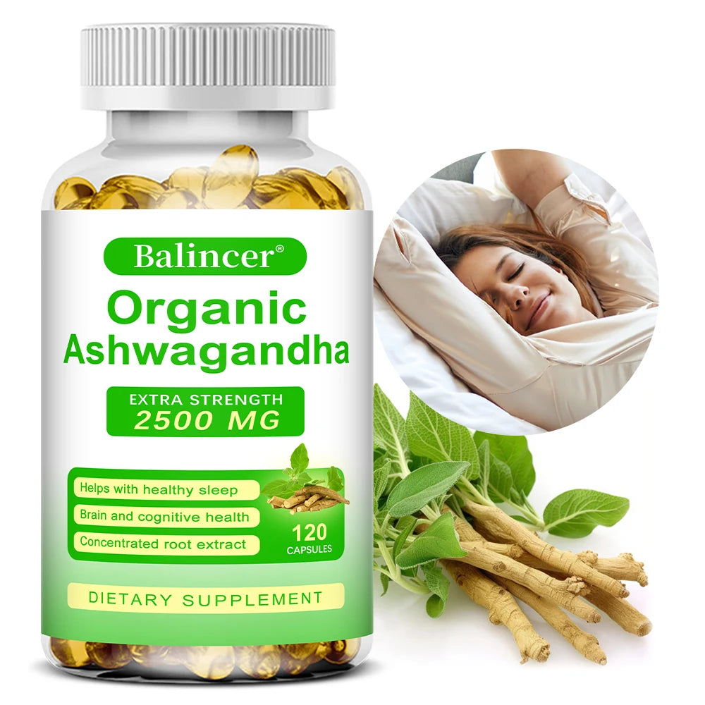 Ashwagandha Supplement- Supports Brain and Memory, Improves Focus, Stamina, Improves Mood and Sleep - 120 Capsules Peaceful Pleasures Health and Wellness