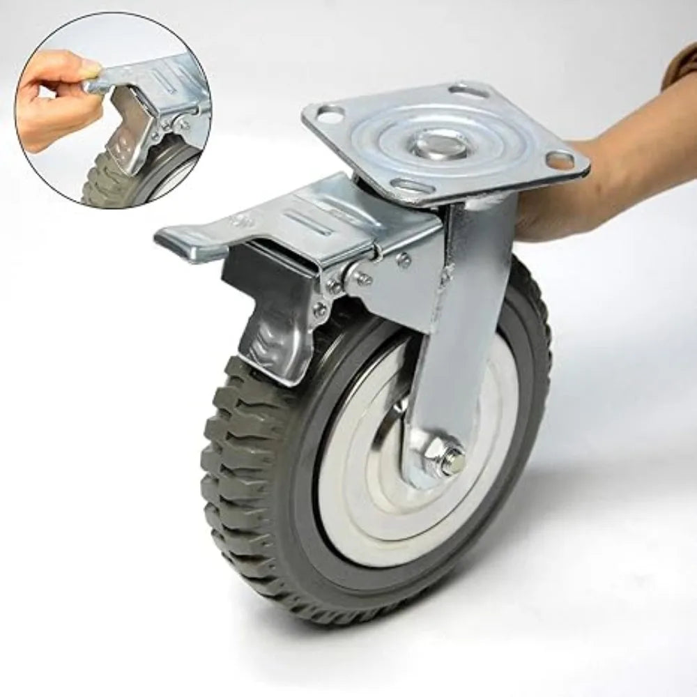 Heavy-Duty Rubber Swivel Casters – Noiseless Furniture Wheels