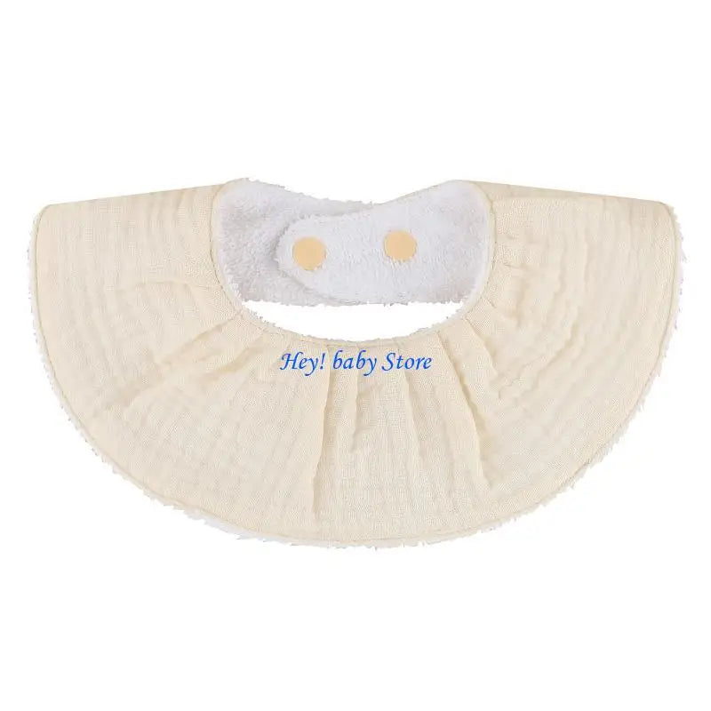 Adjustable Button Baby Bib & Burp Cloth | Soft Cotton 0–12M