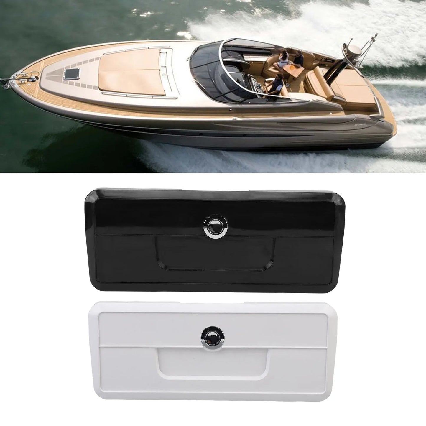 Marine Boat Storage Box with Cup Holders & Lock | ABS