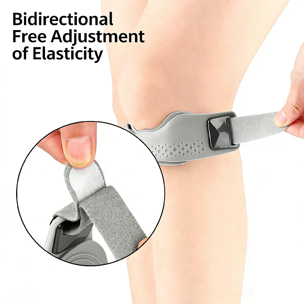 Silicone Patellar Tendon Support Strap Knee Brace for Women Men - Adjustable Non-Slip Patella Band Support Stabilizer for Sports Peaceful Pleasures Health and Wellness