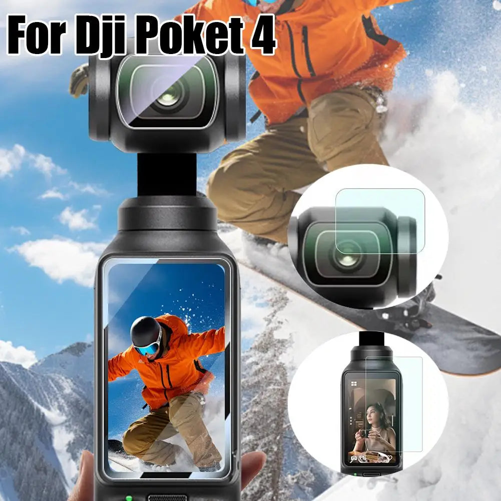DJI Osmo Pocket 4 Tempered Glass Screen & Lens Protector 2-Pack