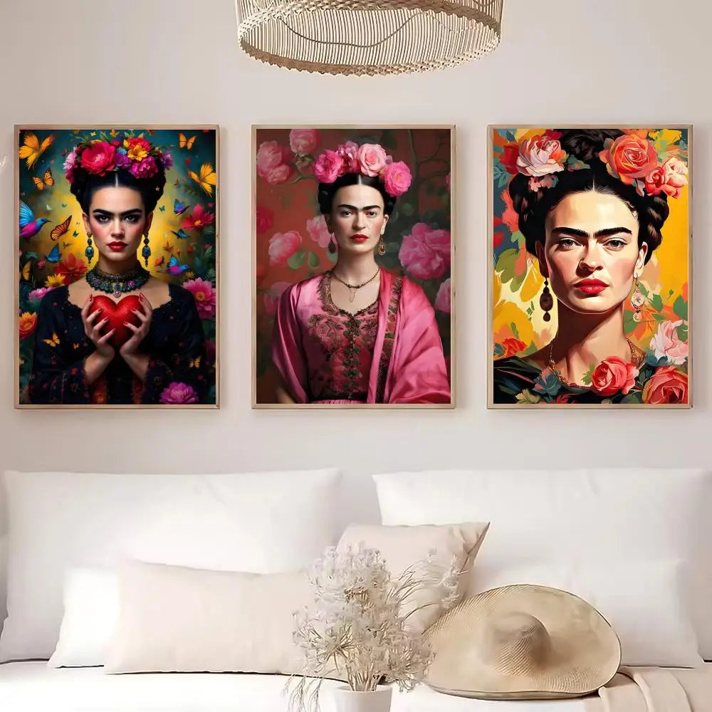 Frida Kahlo Anime Wall Poster – Self-Adhesive Waterproof PVC Art Wall Art Poster Peaceful Pleasures Health and Wellness