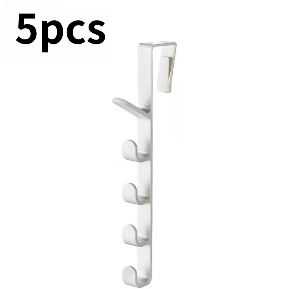 5-Hook Cabinet Door Hanging Rack | Kitchen & Bathroom Organizer