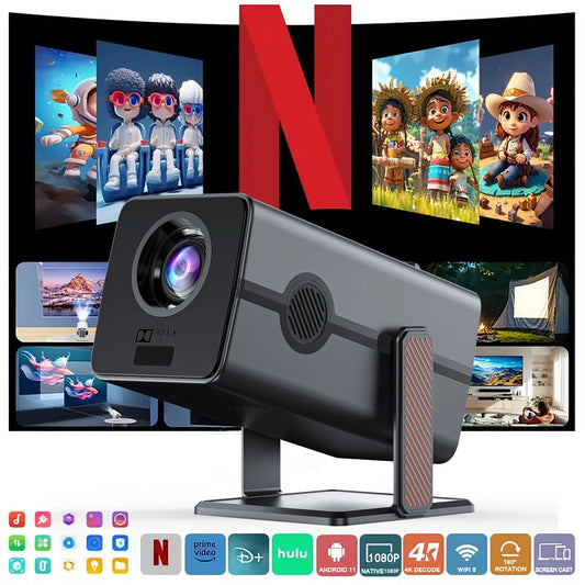 Digital Projector 1080P HD Suppor 4k Projectors Smart Voice Remote Control Android Wifi Bluetooth Plus Console Portable Projecto Peaceful Pleasures Health and Wellness