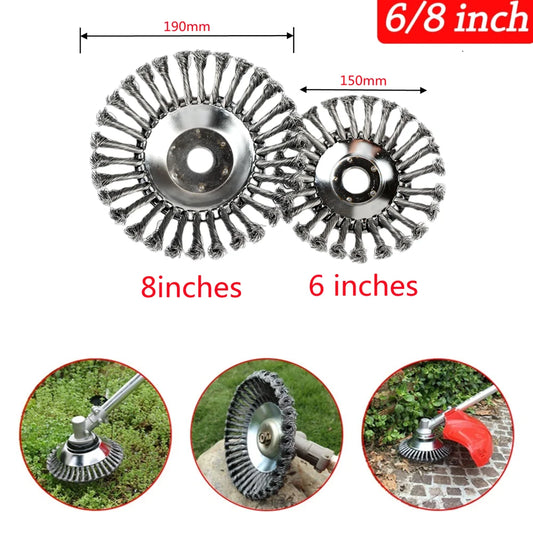 6/8 Inch Steel Wire Weed Brush Cutter Head – Universal Trimmer Peaceful Pleasures Health and Wellness