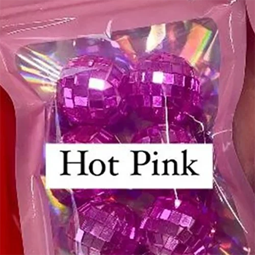 6-Pack Mini Disco Balls Silver Pink Glitter Party Decor