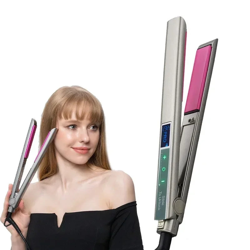Professional Ceramic Flat Iron Hair Straightener 450°F Dual Voltage