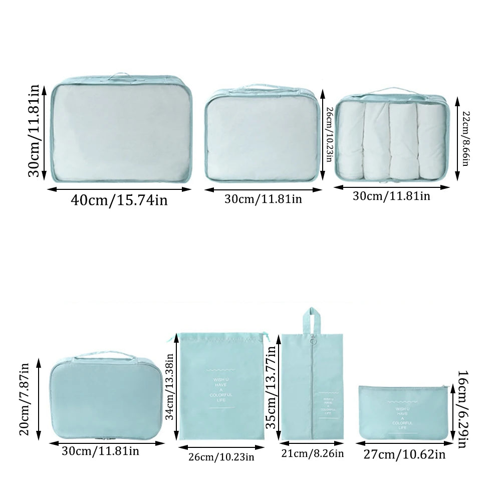 7-Piece Travel Storage Bag Set – Large Capacity Luggage Organizer for Clothes, Moving & Packing Peaceful Pleasures Health and Wellness