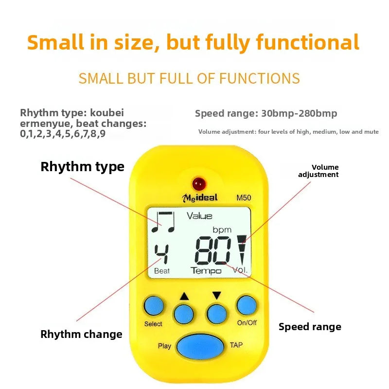Mix M50 Mini Electronic Metronome Piano Guitar Guzheng Violin Rhythm