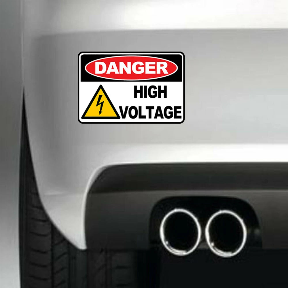 12.7CM Wide Warning HIGH VOLTAGE Car Sticker And Decal for Windows, Cars, SUV, Trucks 2Pcs Peaceful Pleasures Health and Wellness