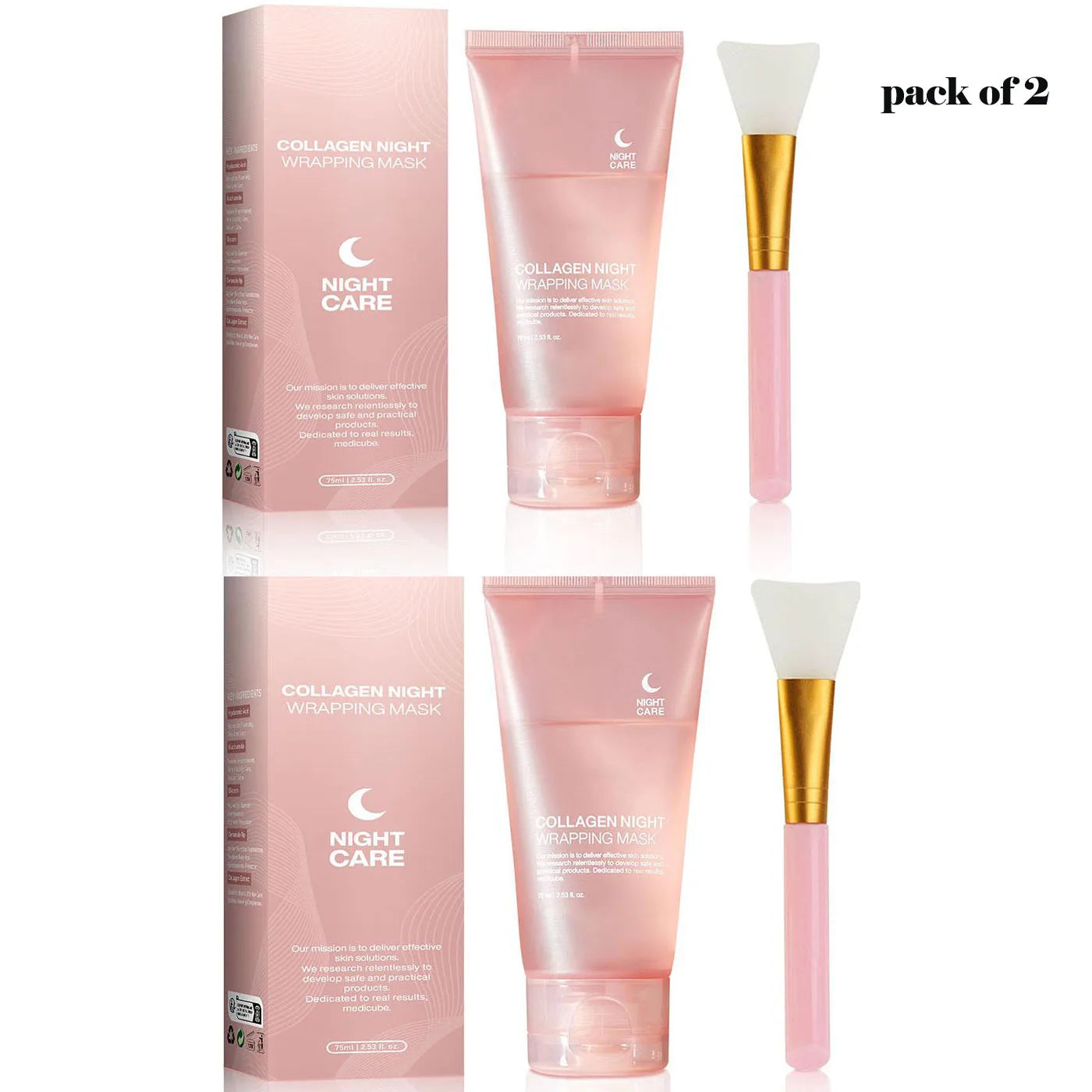 Hydrolyzed Collagen Overnight Facial Mask – 75g Skin Care Peaceful Pleasures Health and Wellness Transparent