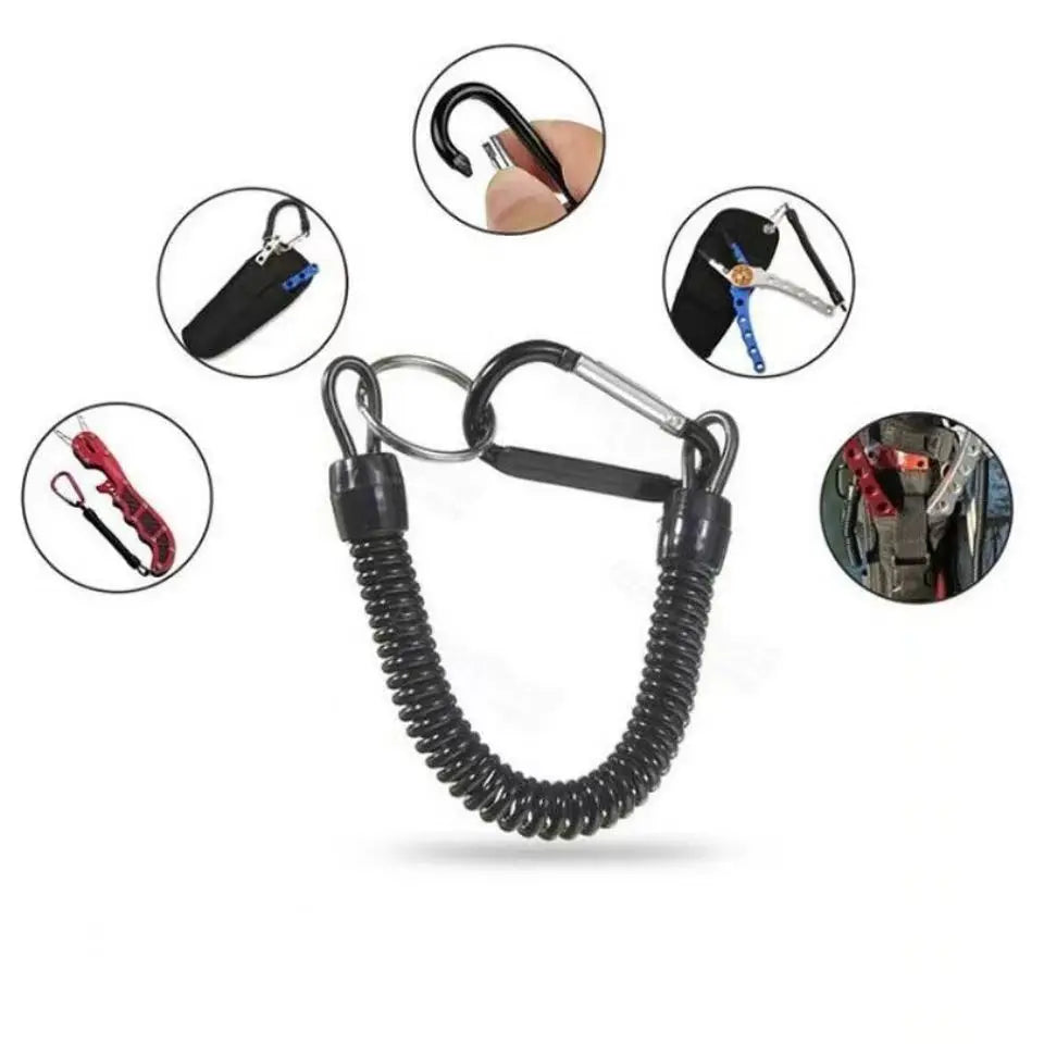 5-Pack Retractable Fishing Lanyards with Carabiner | TPU Coil
