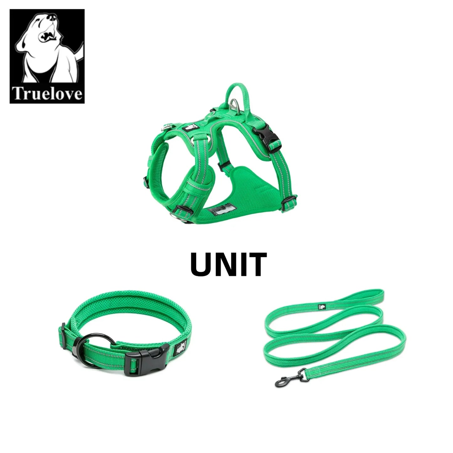 Truelove No-Pull Reflective Dog Harness Leash Collar Set Peaceful Pleasures Health and Wellness
