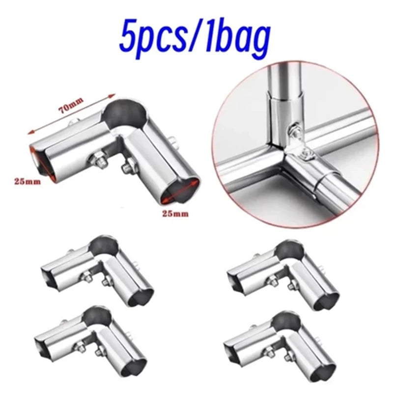 25mm Metal Tube Connectors 5/10 Pack | Pipe & Rod Support