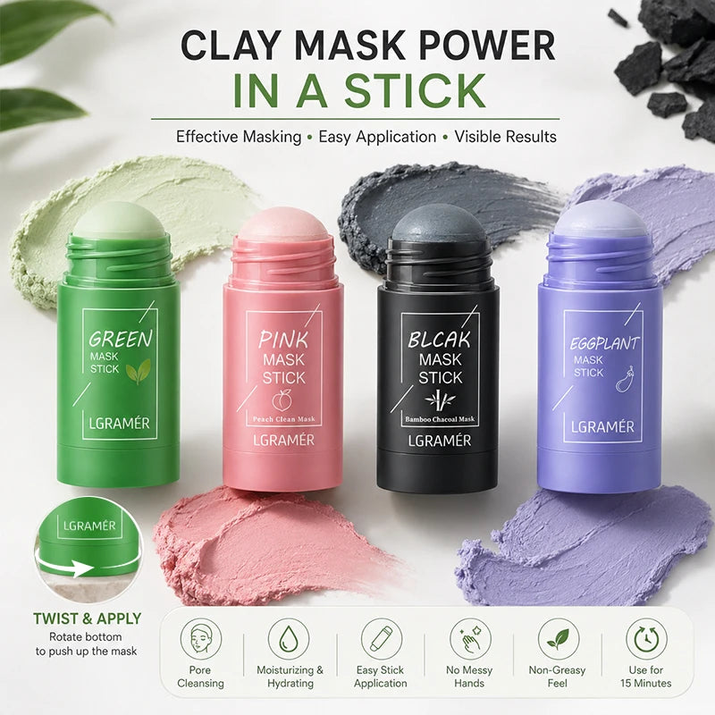 LGRAMER Green Tea Solid Facial Mask 40g | Deep Pore Cleanse