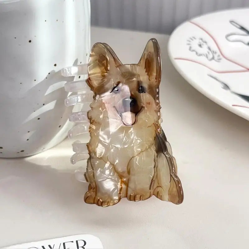 Puppy Dog Hair Claw Clips | Cartoon Acrylic Shark Clips