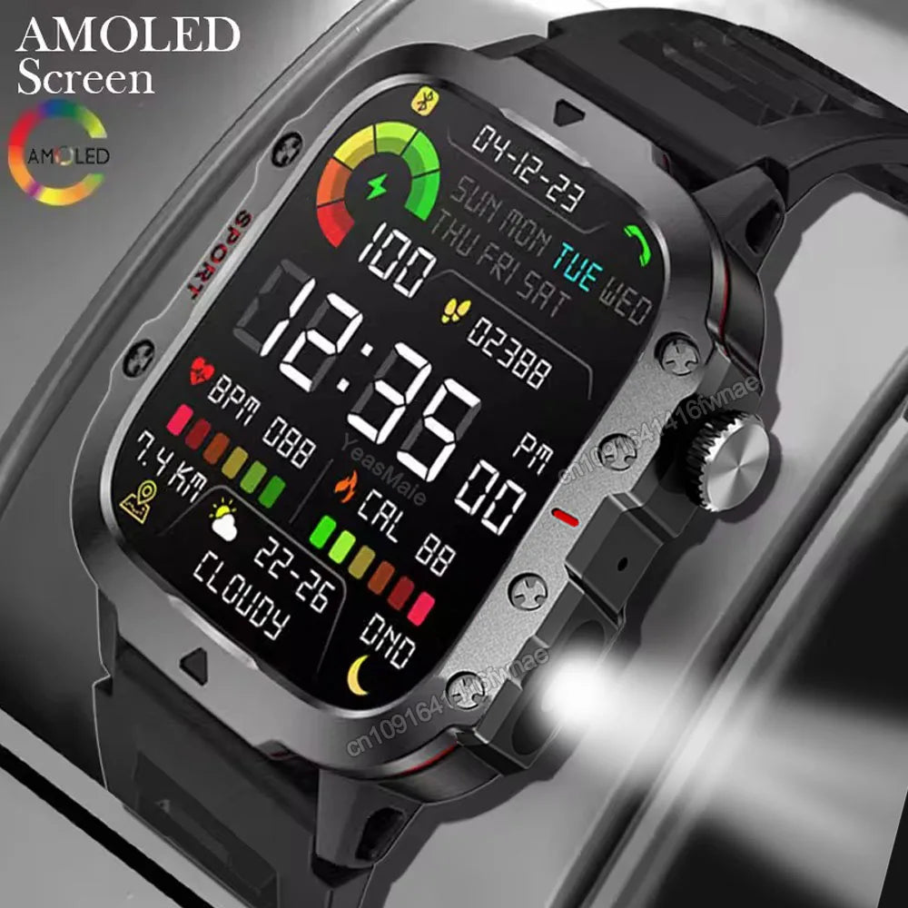 2025 Military GPS Smart Watch Men LED Flashlight Waterproof Outdoor Sport Tracker Bluetooth Call Waterproof Smartwatch Man Women Peaceful Pleasures Health and Wellness