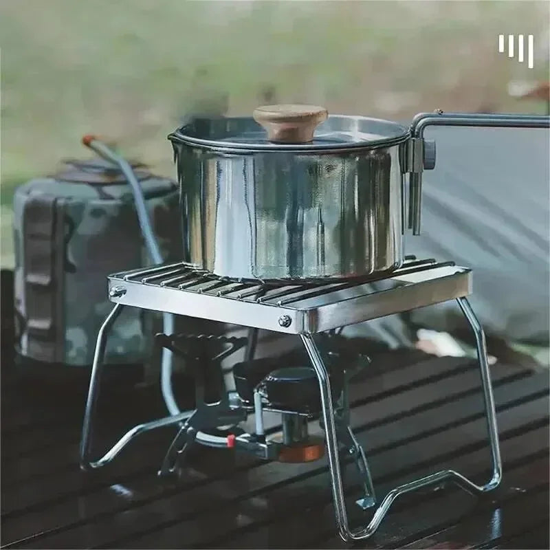 Portable Folding Stainless Steel Camping Stove & BBQ Rack