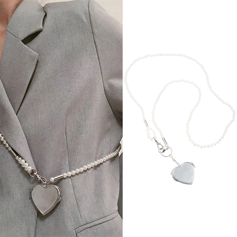 Pearl Chain Necklace & Bag Strap | Heart Pendant, 100cm