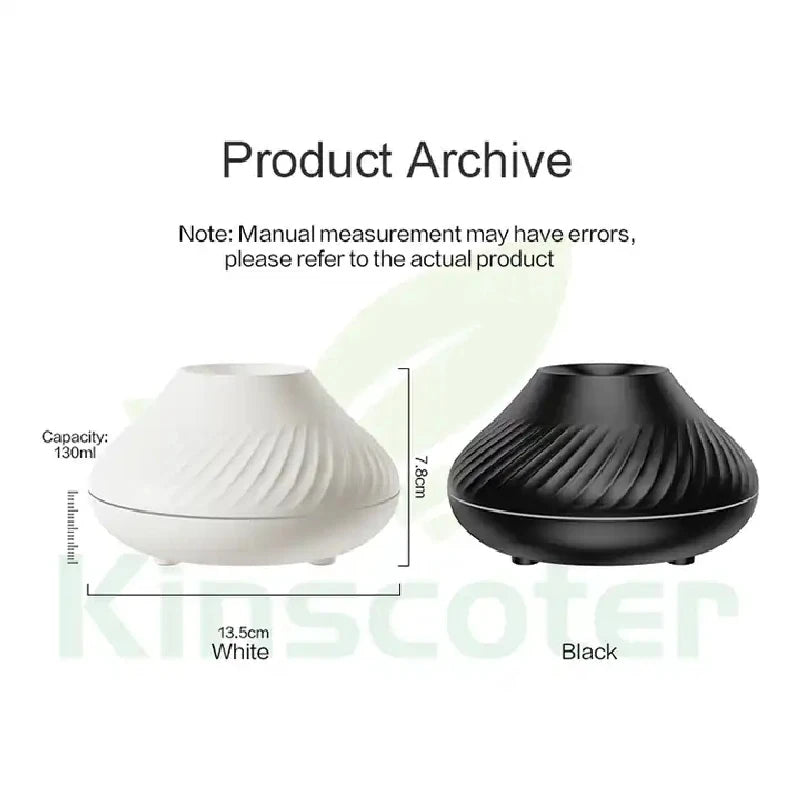 Flame Aroma Diffuser Humidifier With Colorful Essential Oil Diffuser 7 Color LED Light Portable Desktop Air Humidifier Peaceful Pleasures Health and Wellness