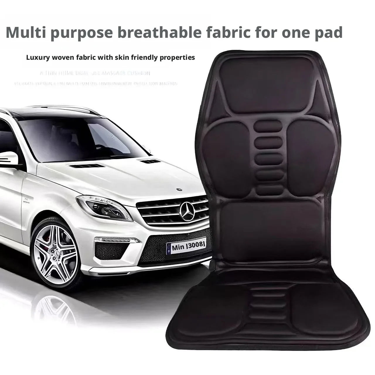 Multifunctional Portable Car Massage Cushion Heated Vibration Seat Pad for Neck Waist Multiple Modes Adjustable Dual Use for Car Peaceful Pleasures Health and Wellness