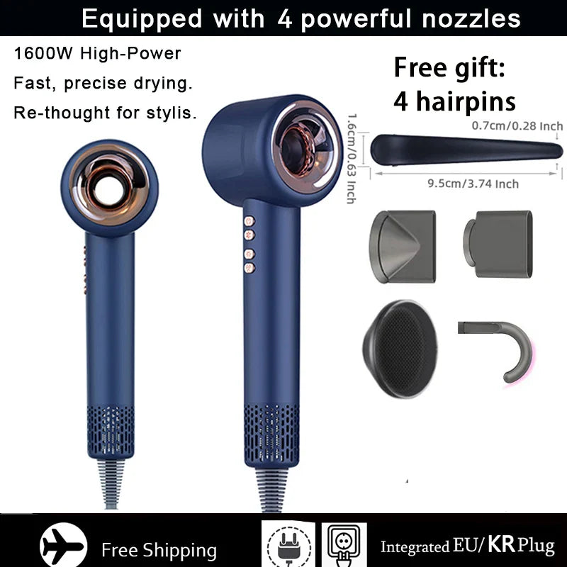 URGGU 1600W Bladeless Ionic Hair Dryer | 3 Heat Modes & Wall Mount