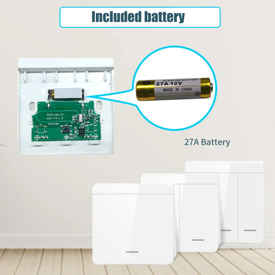 433MHz Wireless Remote Wall Switch 1/2/3 Gang 10A 110V-220V