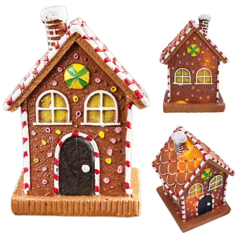 LED Resin Gingerbread House | Christmas Village Tabletop Decor
