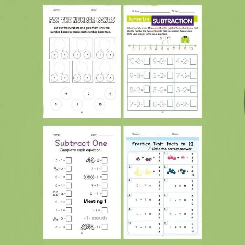Kids Addition & Subtraction Workbook – 64-Page Math Practice Book