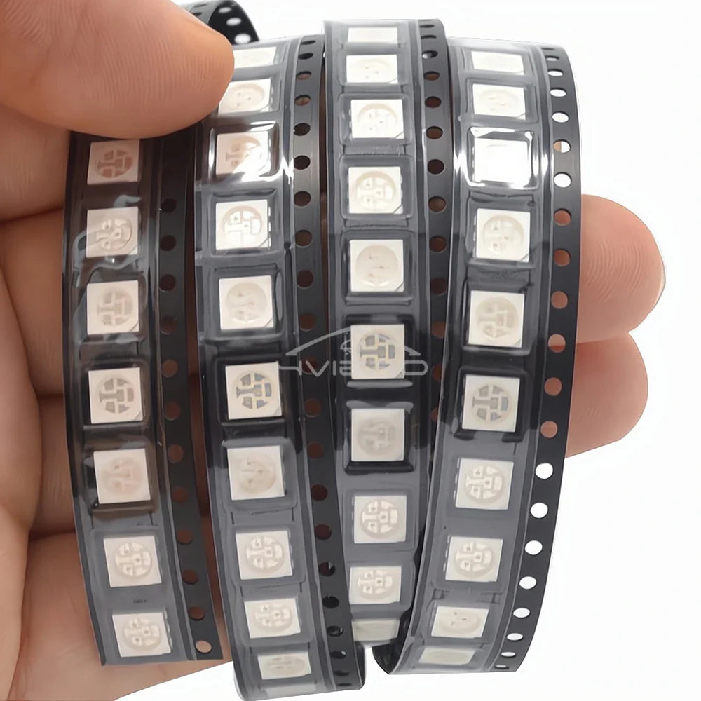 100Pcs 5050 SMD LED Chips – RGB, White & Multi-Color DIY LEDs