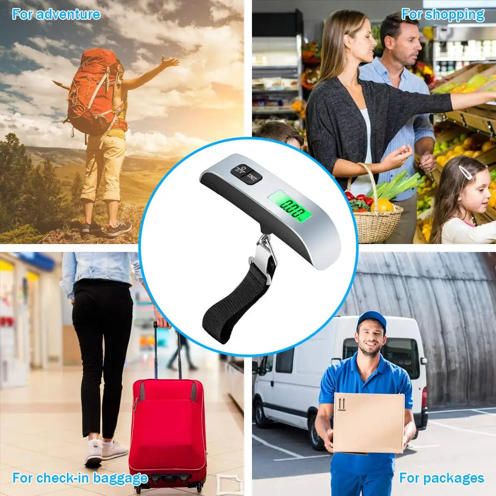 1pcs Portable Scale Digital LCD Display 110lb/50kg Electronic Luggage Hanging Suitcase Travel Weighs Baggage Bag Weight Balance Peaceful Pleasures Health and Wellness
