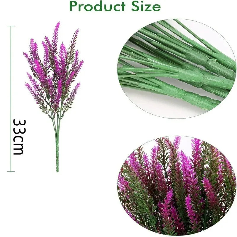 38cm Artificial Lavender Bunch – Silk Fake Flowers for Home & Wedding
