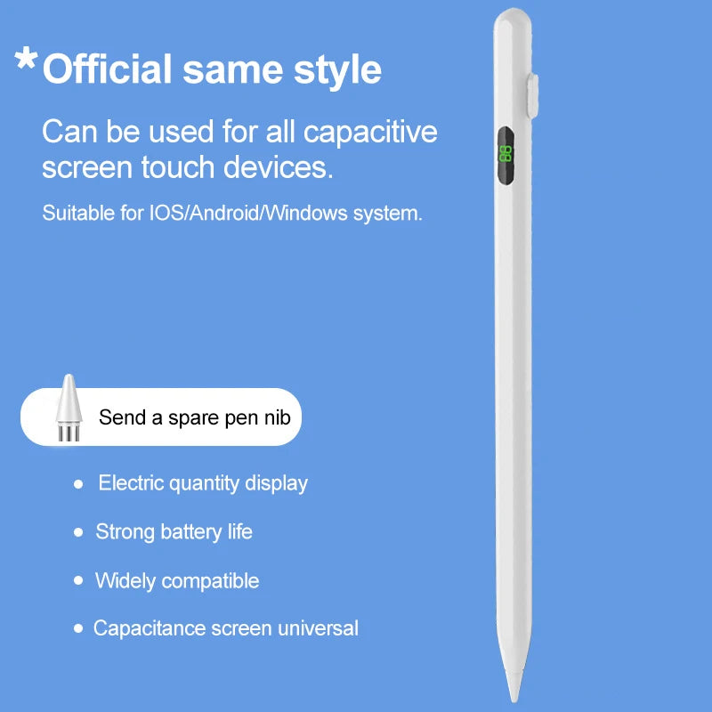 Universal Capacitive Pencil Touch Pen For Tablet And Mobile Stylus Pen For Smartphone Touch Pencil For Cell Phone Pencil Case Peaceful Pleasures Health and Wellness White