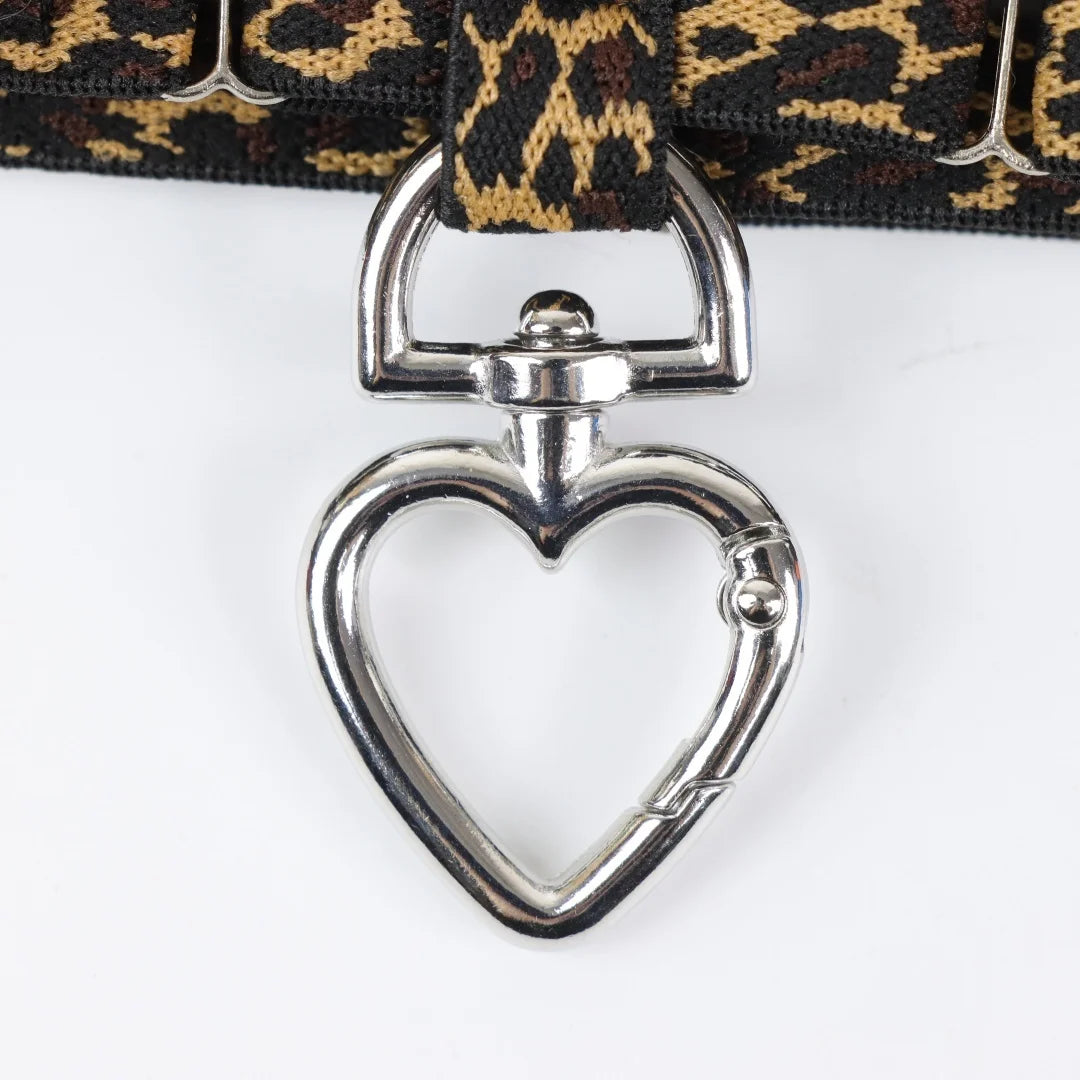 UYEE Leopard Print Bow Heart Thigh Garter Belt Elastic Leg Ring Party