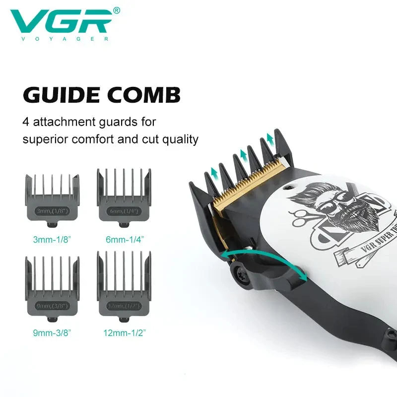 VGR 699 Hair Clipper Electric Hair Cutting Machine Professional Barber Cordless Hair Trimmer Digital Display Clipper for Men Peaceful Pleasures Health and Wellness
