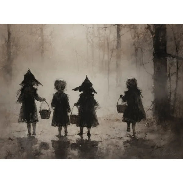 Vintage Spooky Halloween Prints Poster Dark Ghost Pumpkin Autumn Canvas Painting Moody Wall Art Gallery Living Room Home Deco Peaceful Pleasures Health and Wellness 13 40x60cm Unframed