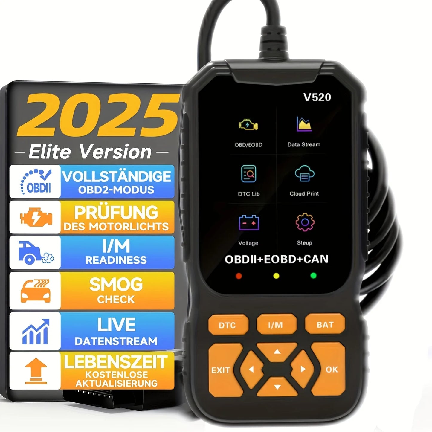Obd2 Scanner Diagnostic Tool, Auto Check Engine Code Reader with Reset Function, Enhanced Obdii/Eobd Car Scan Tool Peaceful Pleasures Health and Wellness black