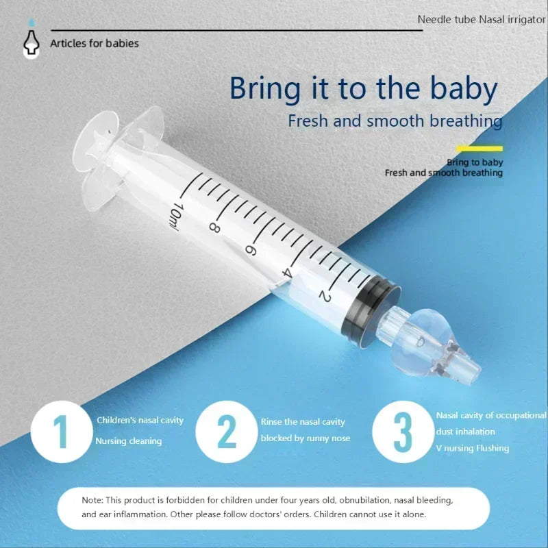 Baby Nasal Aspirator Syringe – Soft Silicone Nose Cleaner 10ml