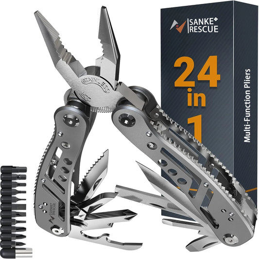Multitool 24 in 1 Multi Tool Plier Wire Stripper Folding Pliers Outdoor Camping Portable Folding Pocket Pliers Knife Hiking Peaceful Pleasures Health and Wellness
