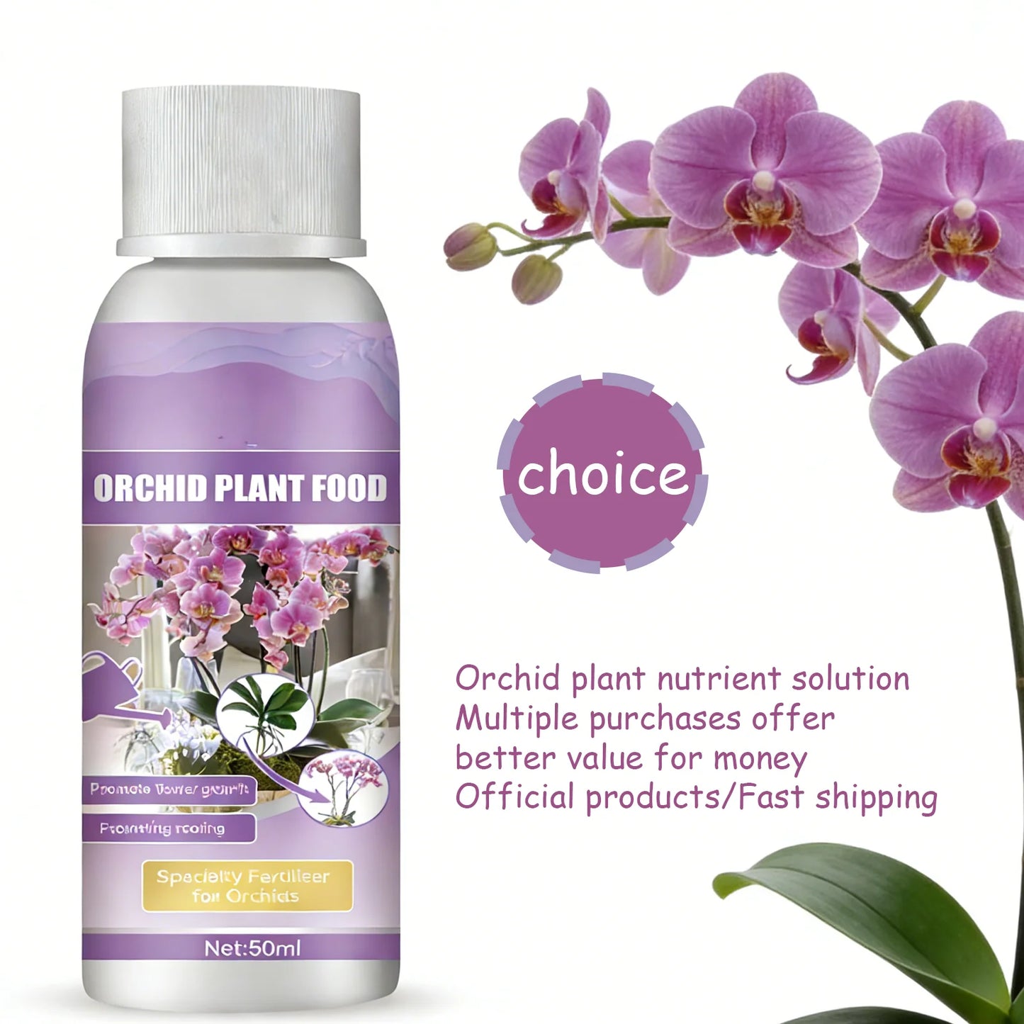 Orchid Liquid Fertilizer 50ml | Fast-Absorbing Plant Nutrient
