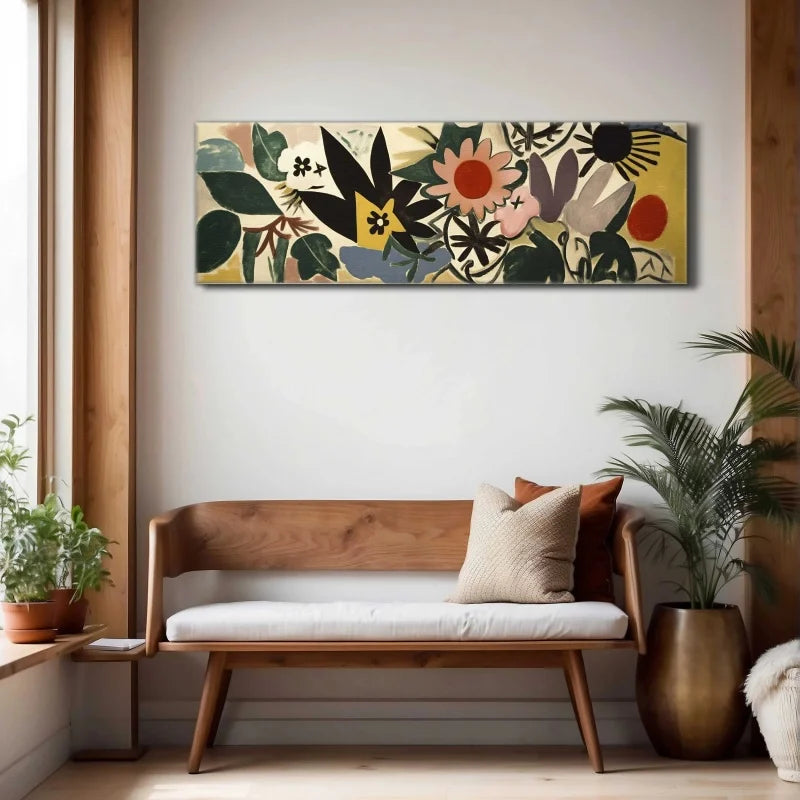 Floral Pattern Printing Canvas Wall Art Mid Century Modern Art Minimalist Wall Decor Large Wall Art - Above Bed/Sofa Print Peaceful Pleasures Health and Wellness