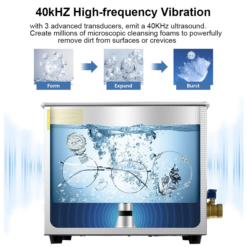 1.3L 2L 3L 6L 10L 15L 22L 30L Ultrasonic Cleaner with Heated Portable Lave-Dishes Washing Machine Diswasher Ultrasound Cleaner Peaceful Pleasures Health and Wellness