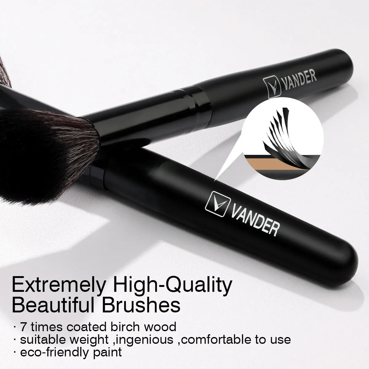 24-Piece Professional Black Makeup Brush Set with Bag