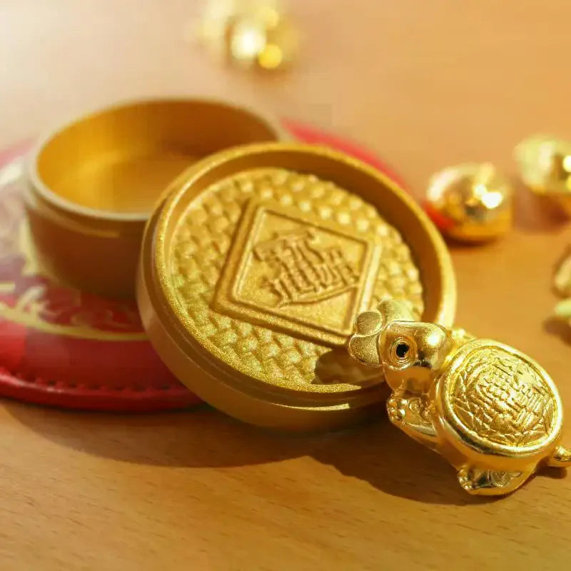 Feng Shui Golden Steamer & Lucky Turtle Ornament | Good Luck