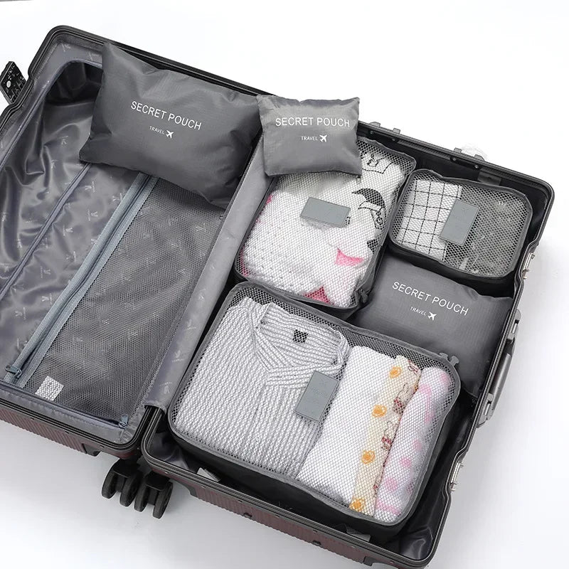 6-Piece Travel Packing Cubes Set – Foldable Luggage Organizer