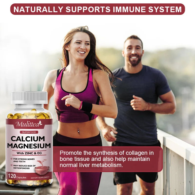 Calcium Magnesium Zinc + Vitamin D3 Softgels – Bones, Teeth, Heart & Immunity | 60 Count Peaceful Pleasures Health and Wellness