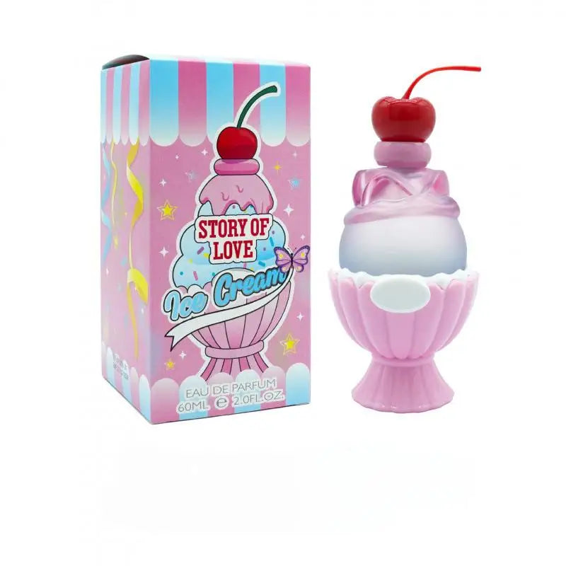 Ice Cream Cute Perfume Brand Long-lasting Eau De Toilette Floral Fruity Citrus Rose Charming Sweet Fragrance Women Body Spray Peaceful Pleasures Health and Wellness 60ml pink