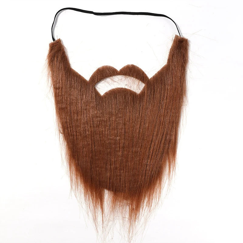 Fake Beard Party Beard Halloween Beard Santa Claus Big Beard White Long Hair Black Big Beard Party Beard Dressing Peaceful Pleasures Health and Wellness Khaki
